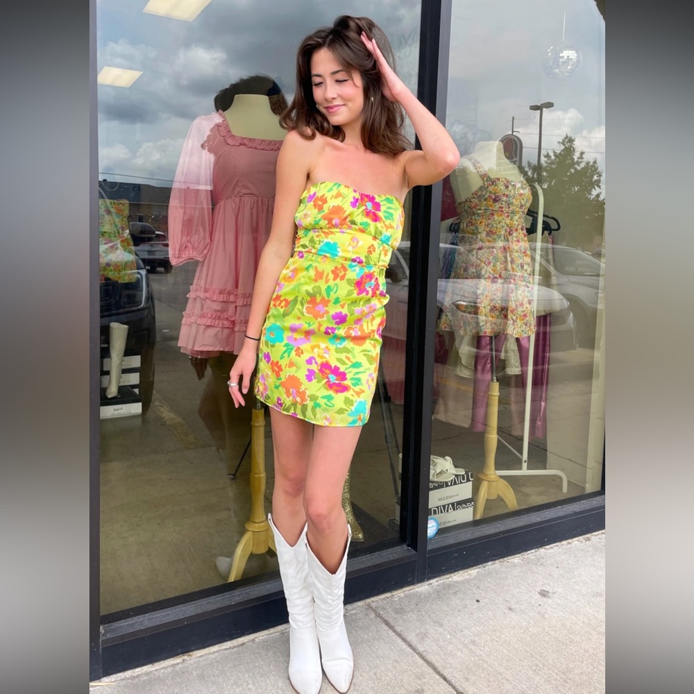 Floral green dress